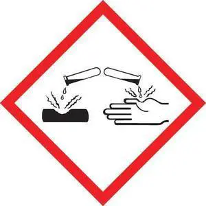 ACCUFORM LZH614PS5 Label,Corrosive,2x2 In,Ctd Paper,500Roll