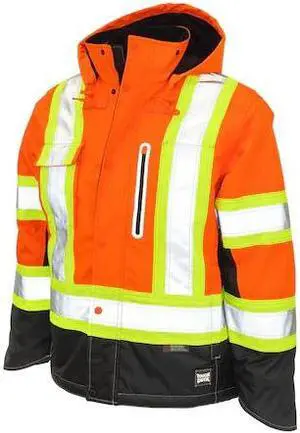 TOUGH DUCK S24511 Hi-Vis Parka,Flo Orange,XL Size