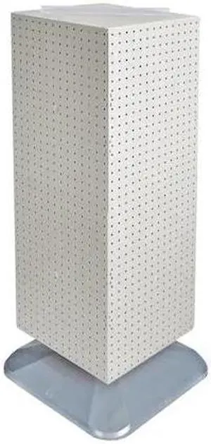 AZAR DISPLAYS 701435-WHT Four-Sided Pegboard Tower Revolving Display Panel Size