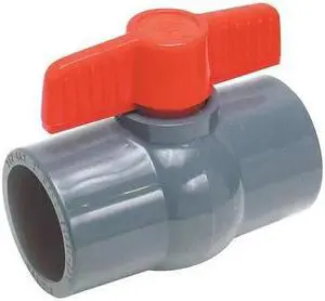 ZORO SELECT 32H949 3/4" Socket PVC Ball Valve Inline