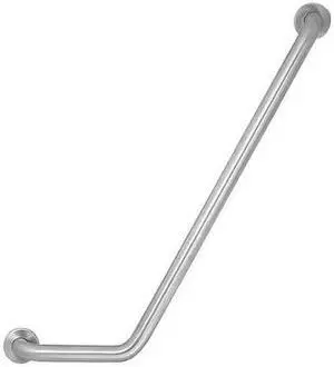 ZORO SELECT 4WMH8 Wall Mounted, Right Safety Rail/Bar, 32" L, Stainless Steel,