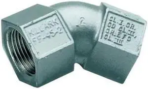 HUBBELL KILLARK FF-45-1WW IMC 45 Deg Elbow, 1/2 in, Threaded, Aluminum, Powder