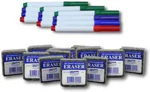 FLIPSIDE 19273 Student Erasers and Colored Pens, PK12