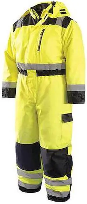 OCCUNOMIX LUX-WCVL-Y4X Coverall,Unisex,4XL,Yellow,Polyester