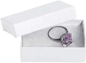 PARTNERS BRAND JB211W Jewelry Boxes, 2 1/2" x 1 1/2" x 7/8", White, 100/Case