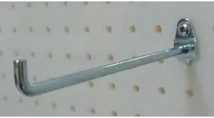 ZORO SELECT 5TPD4 Single Rod Pegboard Hook,6 In,PK10