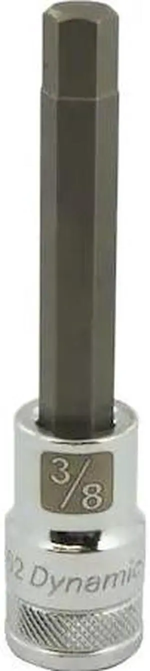 DYNAMIC D013462 Tools 1/2" Drive SAE Hex Head, 3/8" Long Bit, Chrome Finish