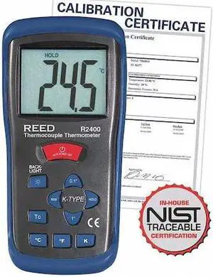 REED INSTRUMENTS R2400-NIST Thermometer,Type K Thermo,Nist Cert