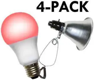 MIRACLE LED 602284 Clamp Lamp Grow Fixture & Red Spectrum LED Grow Light 8 Pcs