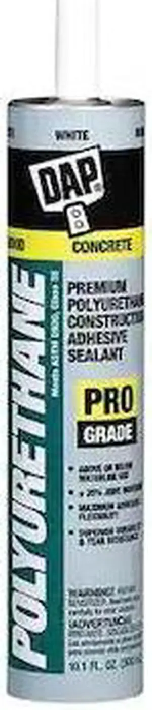 DAP 18810 Polyurethane Sealant, 10 oz, Cartridge, White, Polyurethane Base,