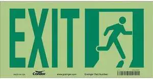 CONDOR 480K80 Exit Sign, English, 15" W, 7" H, Vinyl, White