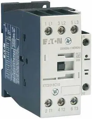 EATON XTCE018C01C IEC Magnetic Contactor, 1NC, 480V AC, 3 P, Non-Reversing,