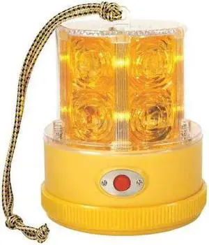 GROTE 77913 Warning Light, LED, Ambr, Mag, Rnd, 4-1/4 Dia