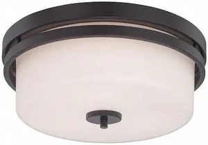 NUVO 60-5307 Parallel 3-Light Flush Fixture with Etched Opal Glass NUVO 60-5307 Parallel 3-Light Flush Fixture with Etched Opal Glass