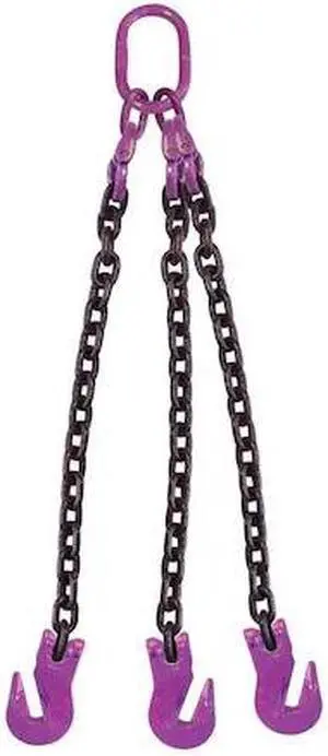 US CARGO CONTROL 932G100TOG-3 9/32" x 3' - 3 Leg Chain Sling w/ Grab Hooks -