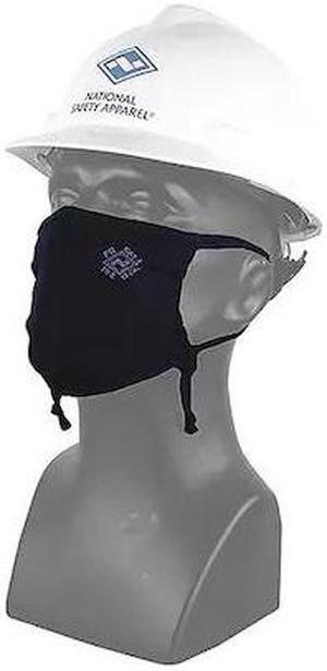 National Safety Apparel Face Mask,6" H,4" W,Navy,Fabric,Reusable MASK2A-FK
