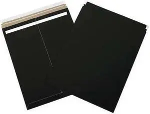 PARTNERS BRAND RM1721BK Self-Seal Flat Mailers, 17" x 21", Black, PK100