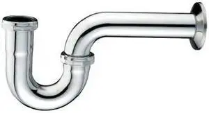 EVERFLOW 12712 P-Trap for Tubular Drain Applications, 17GA Chrome Plated Brass