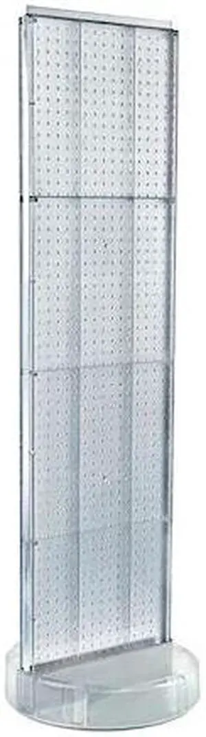AZAR DISPLAYS 700780-CLR 2 Sided- Clear Pegboard Floor Display On A Revolving