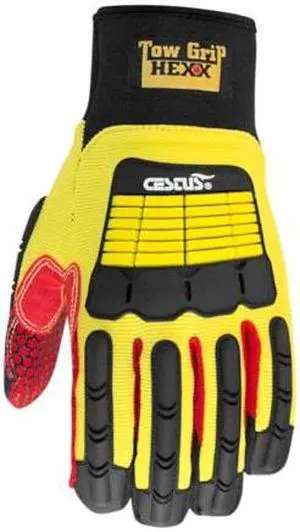 CESTUS 3104-XL Impact Gloves, Cotton Palm with Silicone Grip, XL,PR