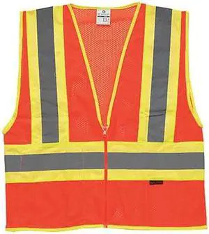 KISHIGO 1055-M Medium Class 2 High Visibility Vest, Orange