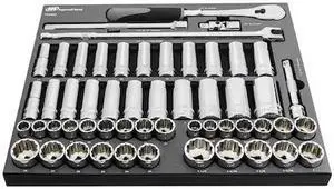 INGERSOLL-RAND 752002 54 Piece 1/2 Inch Drive SAE/Metric Master Socket and