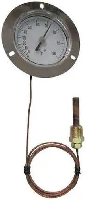 ZORO SELECT 12U623 Analog Panel Mt Thermometer,100 to 350F