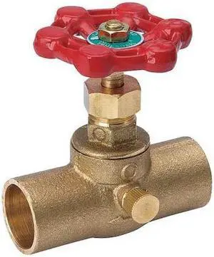 ZORO SELECT 105-603NL Stop and Waste Valve,Brass,CXC,1/2 in.