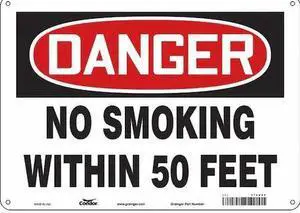 CONDOR 474U02 Safety Sign, 10" H, 14 in W, Polyethylene, Horizontal Rectangle,