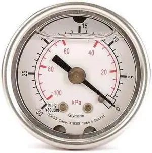 ZORO SELECT 4CFL6 Commercial Pressure Gauge, 0 to 160 psi, 1 1/2 in Dial, 1/8
