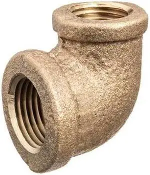 ZORO SELECT ZUSA-PF-10405 90 Elbow Reducer, Brass, 2 x 1 1/2 in
