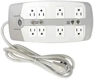 POWER FIRST 52NY59 Surge Protector Outlet Strip,6 ft.,White