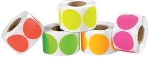 TAPE LOGIC DL1236 Tape Logic Inventory Circles, Fluorescent Packs, 2", Assorted