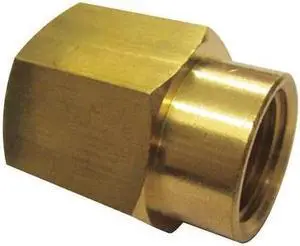 ZORO SELECT 6AYR1 Brass Reducing Coupling, FNPT, 1/4" x 1/8" Pipe Size 10 PK