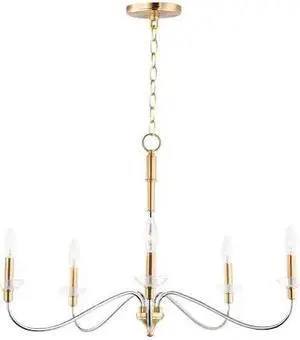 MAXIM LIGHTING 25375CLPCSBR Clarion 5-Light Chandelier MAXIM LIGHTING 25375CLPCSBR Clarion 5-Light Chandelier