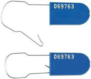 PARTNERS BRAND SE1023BL Wire Padlock Seals, 2 1/2", Blue, PK1000