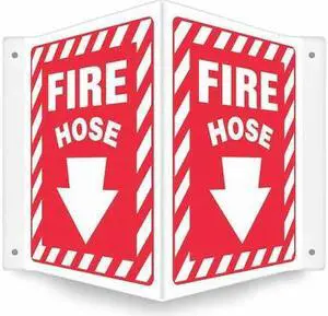 CONDOR 480Z42 High Visibility Safety Sign, 12 in Height, 14 in Width, PETG,