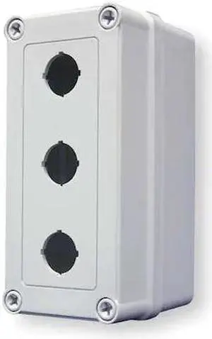 HOFFMAN VM933-PBS3 Pushbutton Enclosure,30mm,3 Hole,Plastic