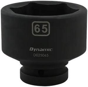 DYNAMIC D025065 1" Drive Standard Socket, Black Phosphate, Tools 65MM X 1"