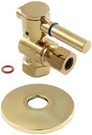 KINGSTON BRASS CC33102DLK 3/8" IPS X 3/8" OD Comp Quarter-Turn Angle Stop Valve