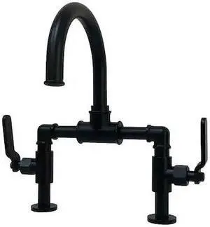 KINGSTON BRASS KS2170KL Whitaker Industrial Style Bridge Bathroom Faucet W/