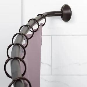 ZENNA HOME E35603HB01 NeverRust Aluminum Curved Shower Rod, 44 to 72 in., Bronze