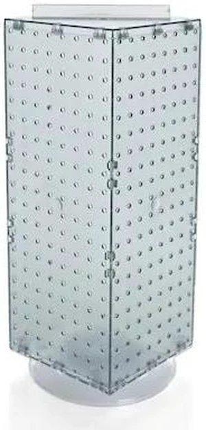 AZAR DISPLAYS 703385-CLR Four-Sided Revolving 8"W x 20"H Pegboard Counter AZAR DISPLAYS 703385-CLR Four-Sided Revolving 8"W x 20"H Pegboard Counter