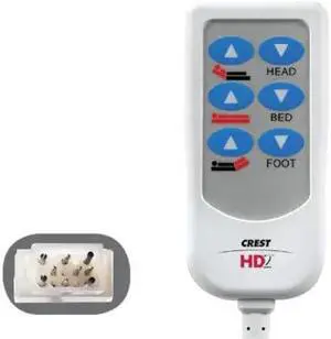 CREST BCQ603 HD2 Bed Control,8 ft.,Cord,Borg-Wa