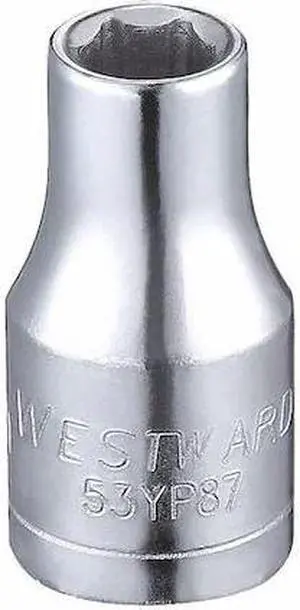 WESTWARD 53YP87 1/4" Drive, Metric Socket, 5mm Socket Sz, 6 Pts