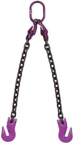US CARGO CONTROL 932G100DOGA-5 9/32" x 5' - Adjustable 2 Leg Chain Sling w/