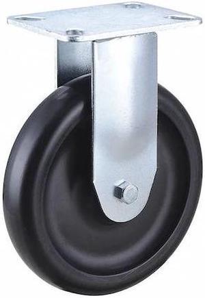 ZORO SELECT 33J011 Rigid NSF-Listed Plate Caster,6 in. Dia.,400 lb.