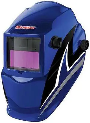 WESTWARD 22XX46 Auto Dark Welding Helmet, Shade 4, 9-13, Black/Blue/White