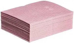 PIG MAT310 Absorbent Mat Pad, Absorbs 11 gal. Chemical, Hazmat, PK 50 ,Pink