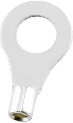 POWER FIRST 24C842 12-10 AWG Non-Insulated Ring Terminal 1/4" Stud PK50